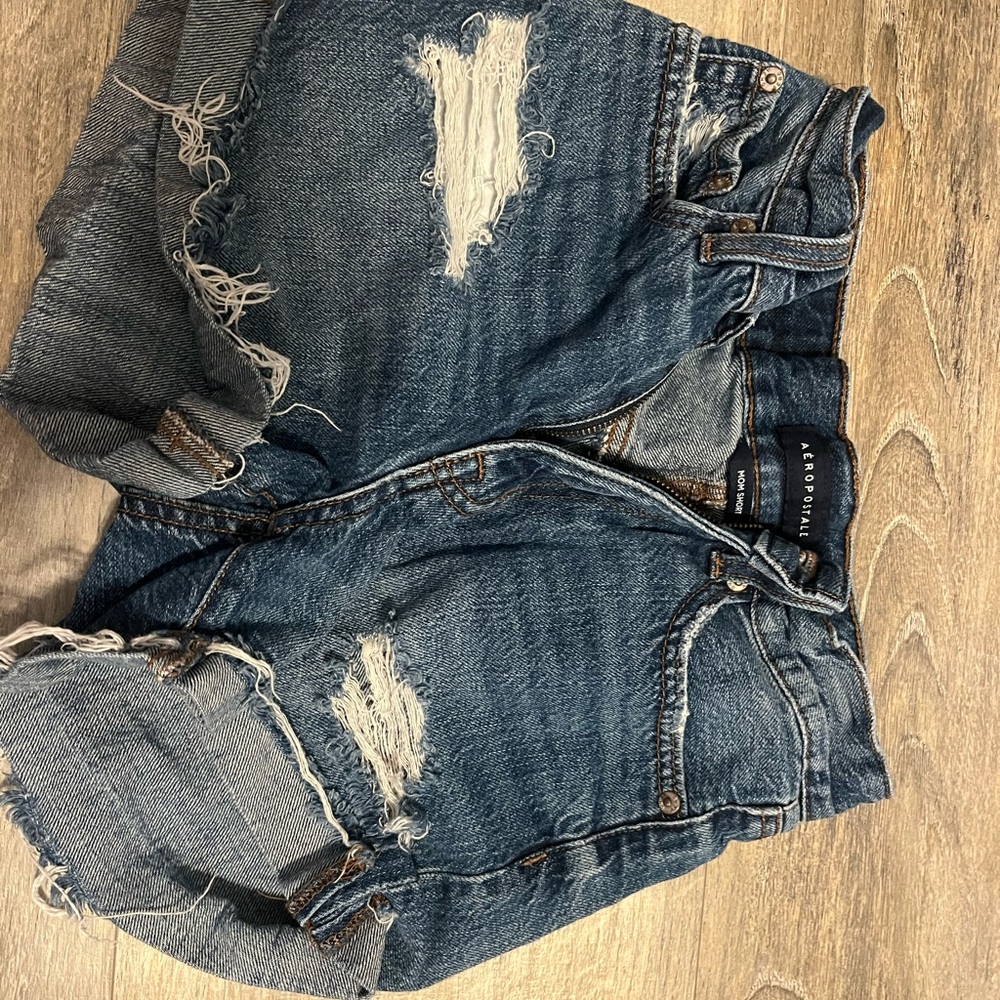 Aeropostale Blue Distressed Jean Shorts